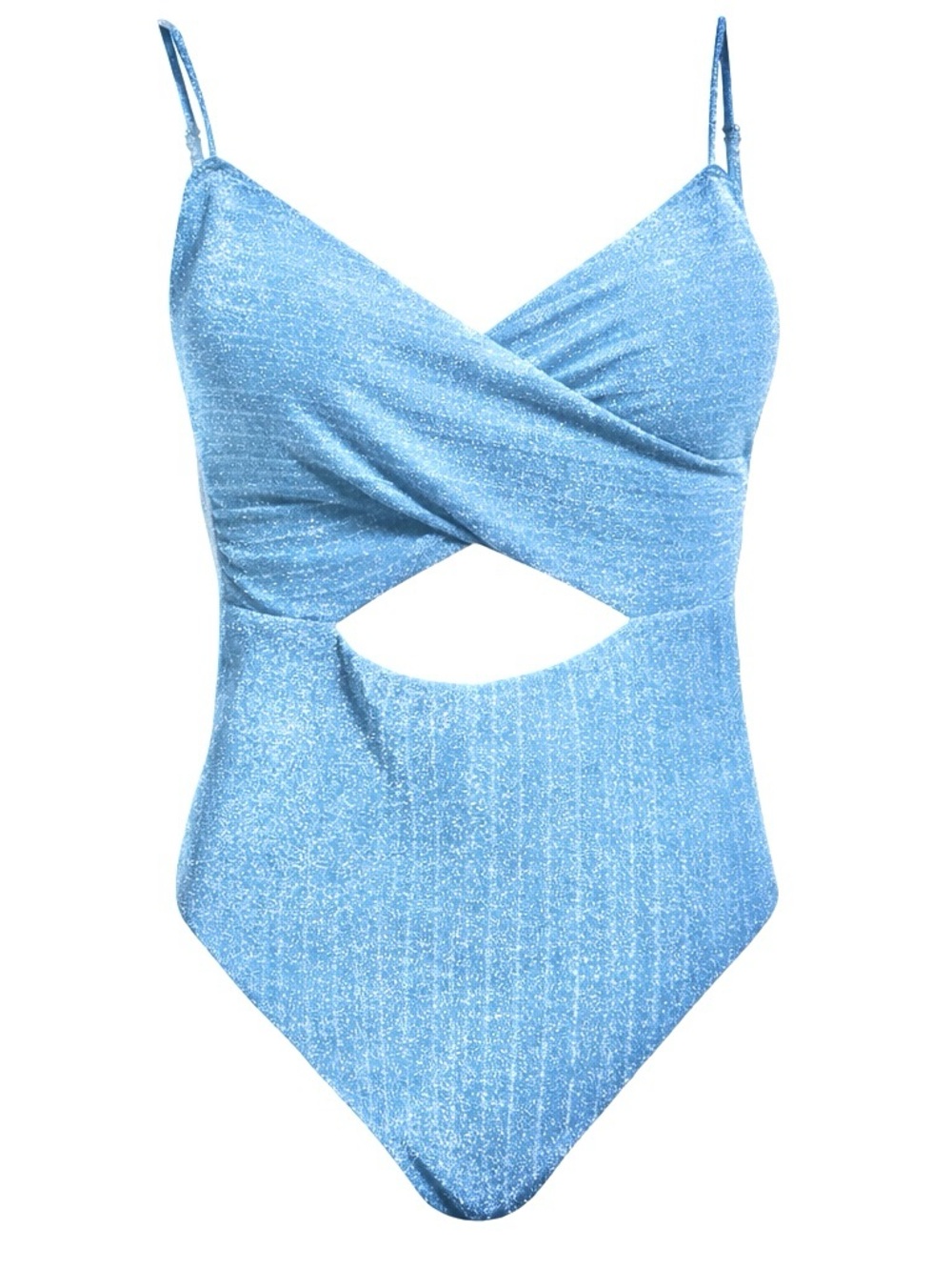 Ramy Brook Amalfi Metallic One Piece Blue Swimsuit Small